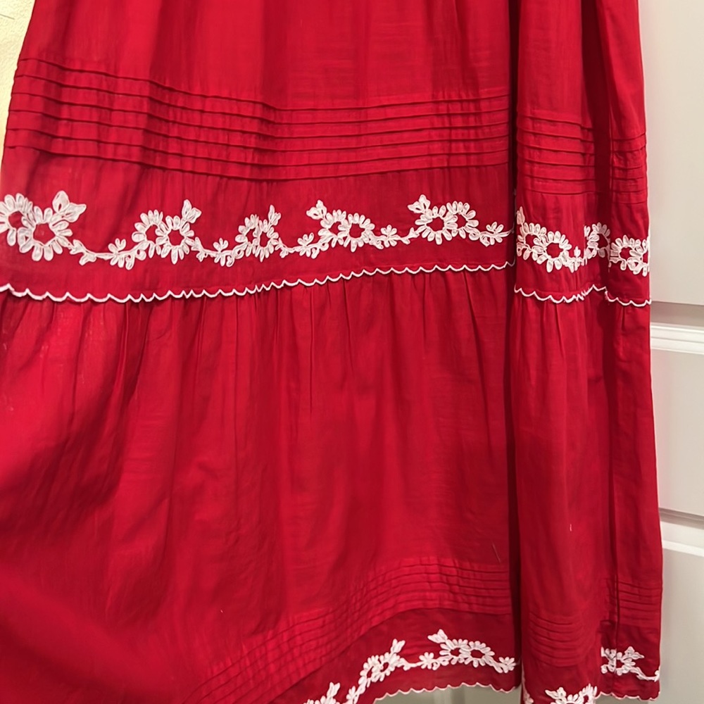 THE GREAT. Red Rose Heirloom Midi Dress - Picture 4 of 6